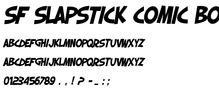 SF Slapstick Comic Bold Oblique font